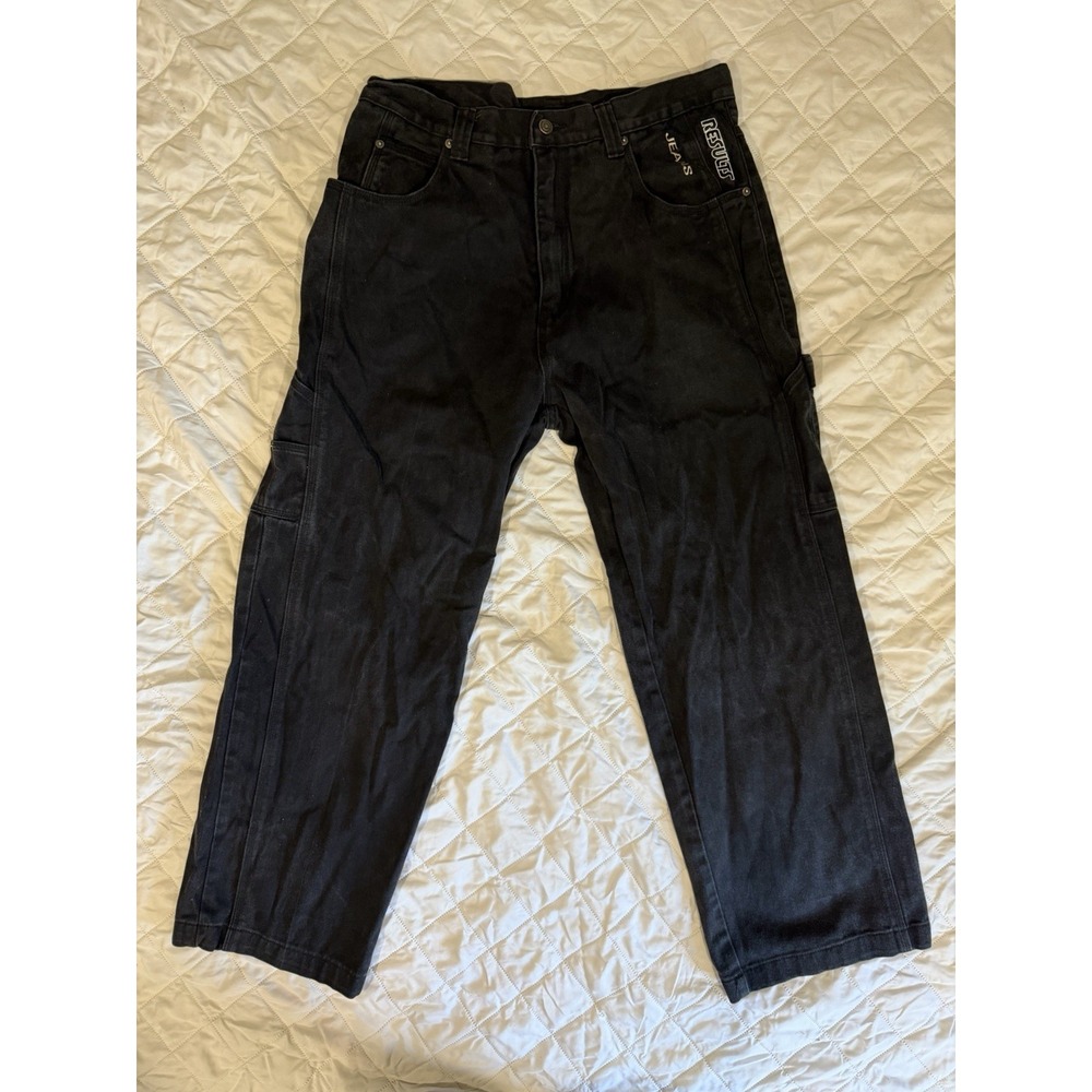 Vintage Results Jeans Straight Leg 34M Baggy Size 35x30 Grunge‎ Stone Washed 90s